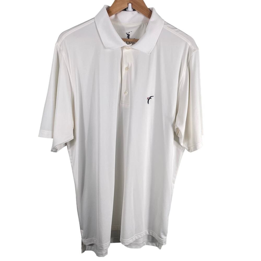 F&G Tech Polo Shirt Mens XL White Short Sleeve Performance‎ Golf Activewear
